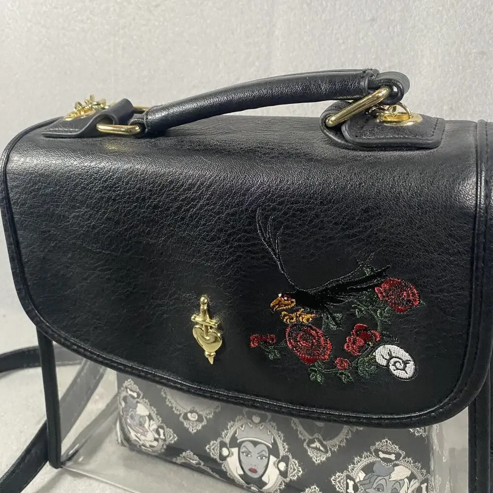 Loungefly Disney Villains Evil Queens Crossbody Purse Bag Wallet Clear PVC - Picture 3 of 8